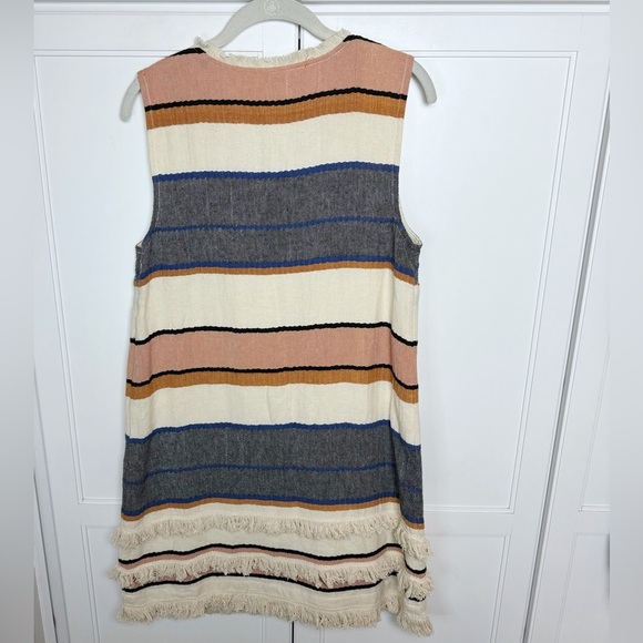 Anthropologie Holding Horses Fringed Striped Tunic Dress Sz 10 - Picture 4 of 16